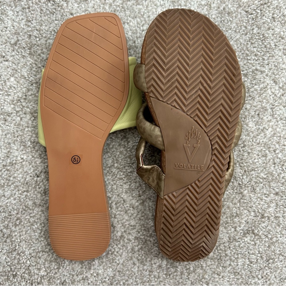VOLATILE Women’s Gillette Slide Sandal Metallic Leopard Print Tri-Band Cork 5.5? - Picture 15 of 15